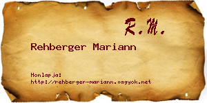 Rehberger Mariann névjegykártya