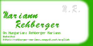 mariann rehberger business card